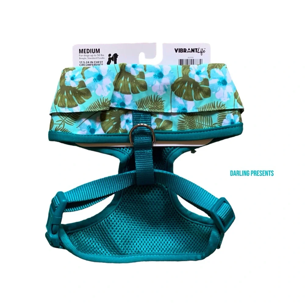 Vibrant Life Floral Leafy Harness Dog Color Green Size M